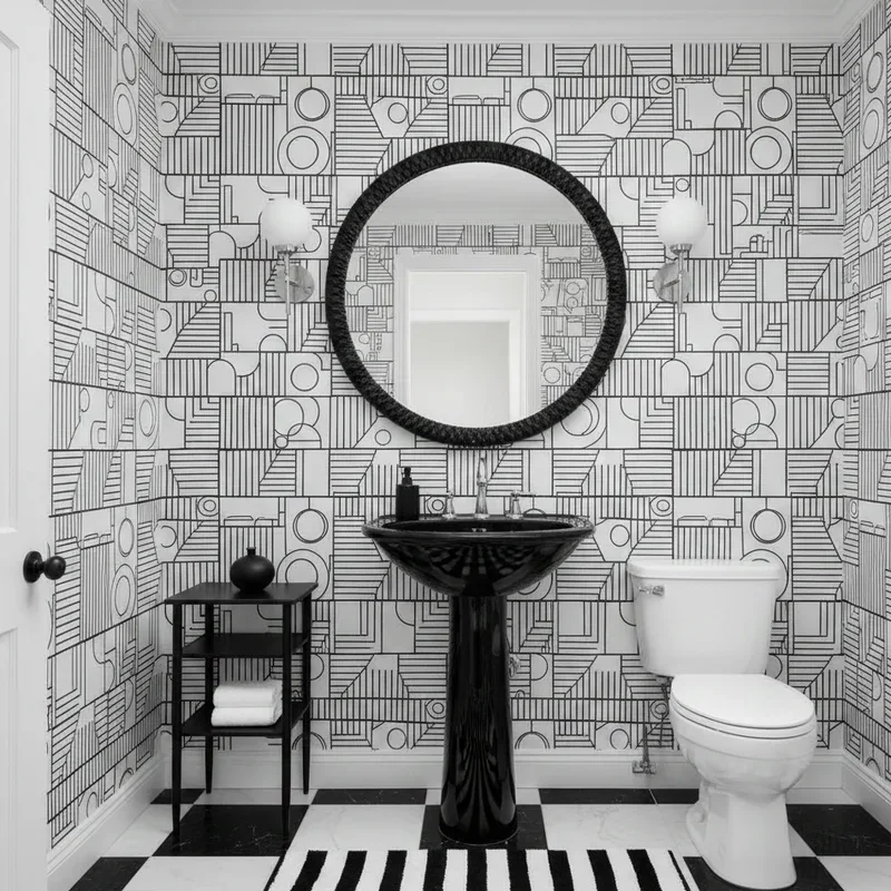 Black and White Powder Room Ideas