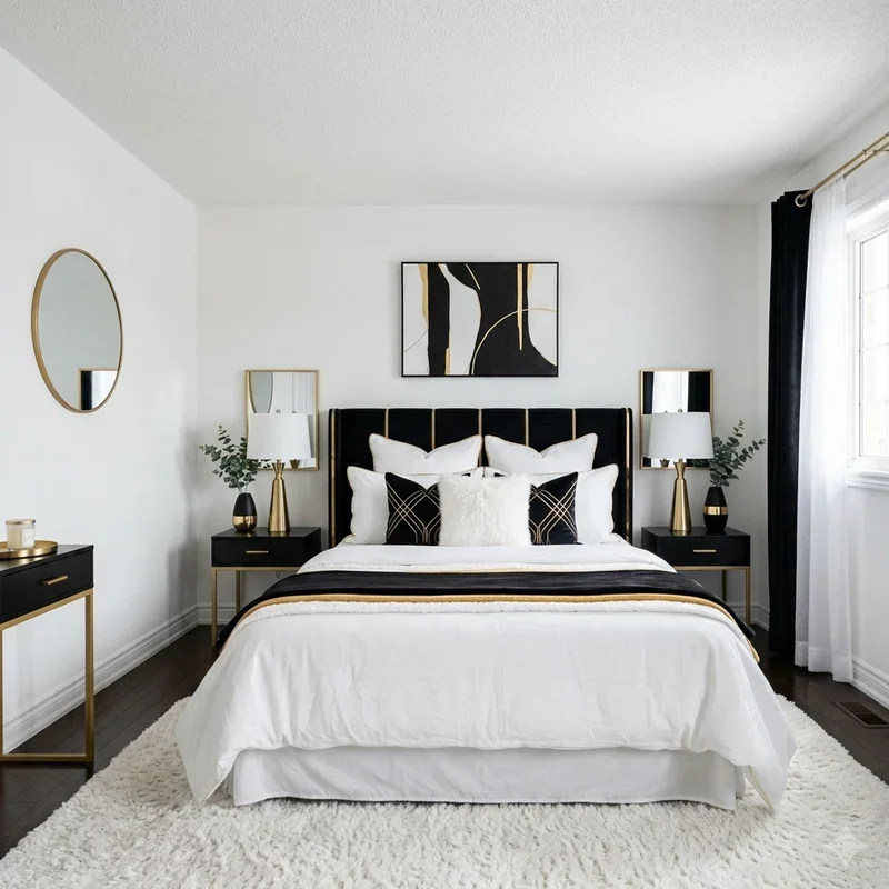 Black White and Gold Bedroom Ideas