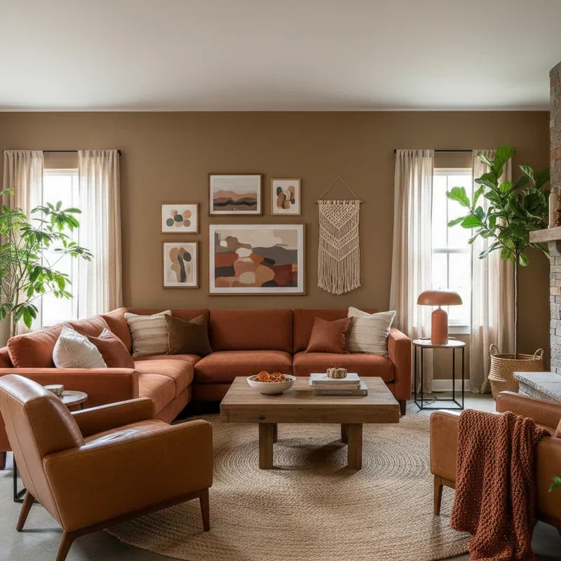 Brown Orange Living Room Ideas
