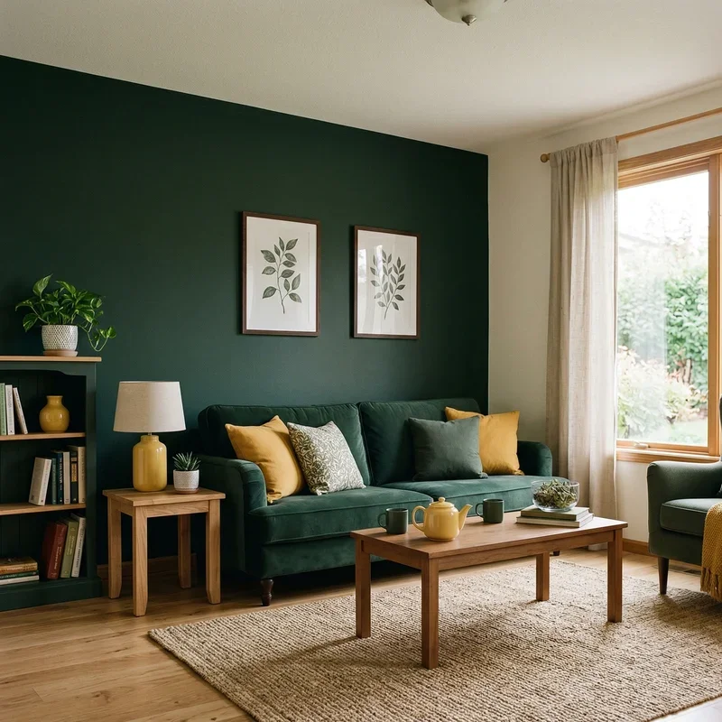 16 Dark Green and Yellow Living Room Ideas for Style