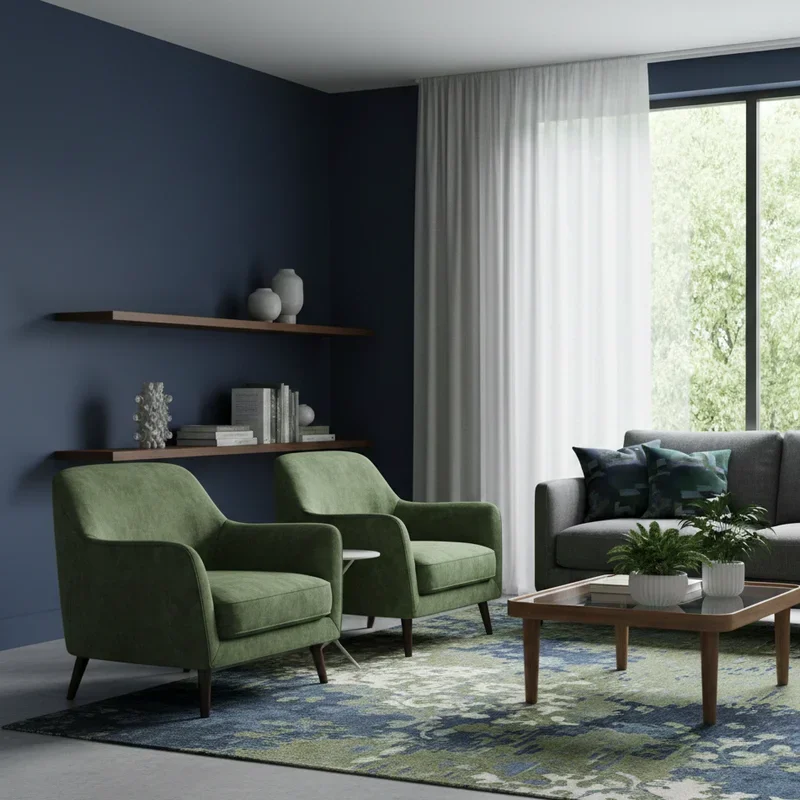 Navy Blue And Green Living Room Ideas