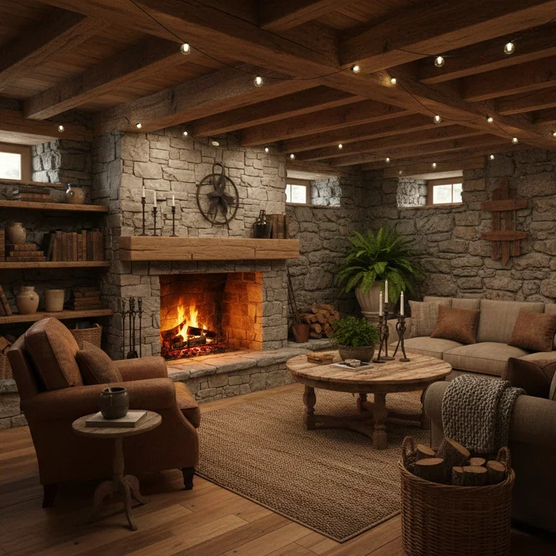 16 Rustic Basement Ideas to Create a Relaxed Hideaway