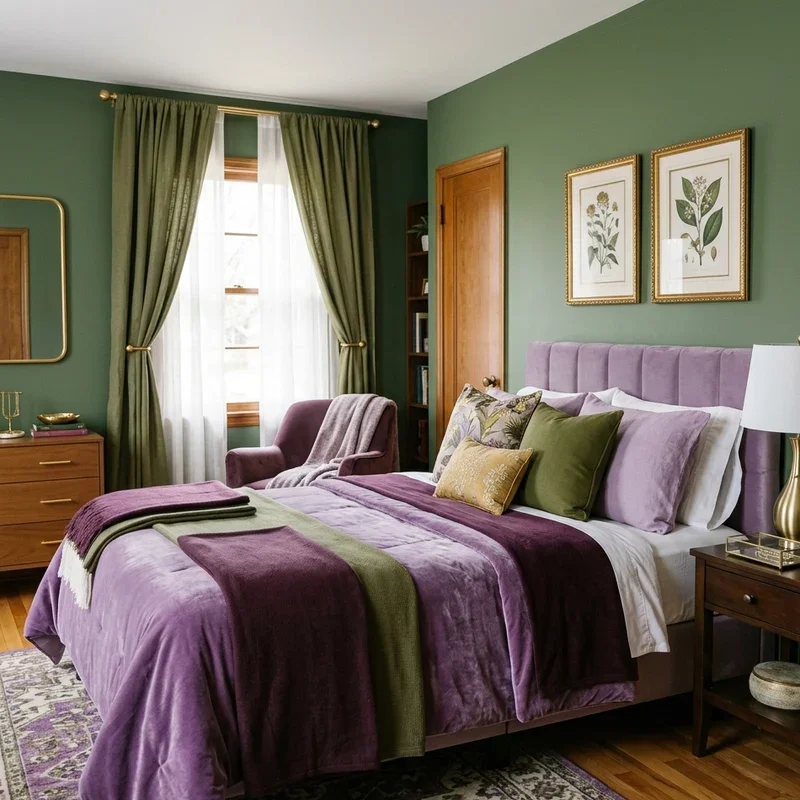 Purple and Green Bedroom Ideas