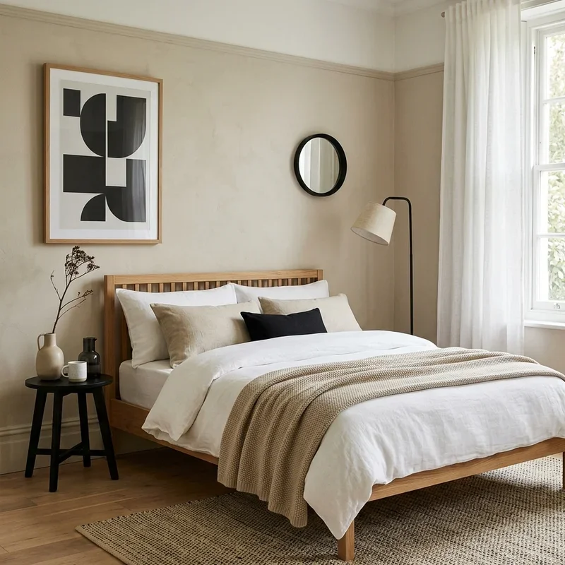 Black Beige and White Bedroom Ideas