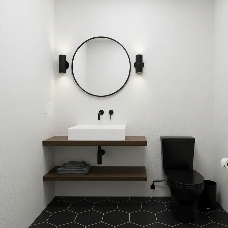 Black and White Powder Room Ideas