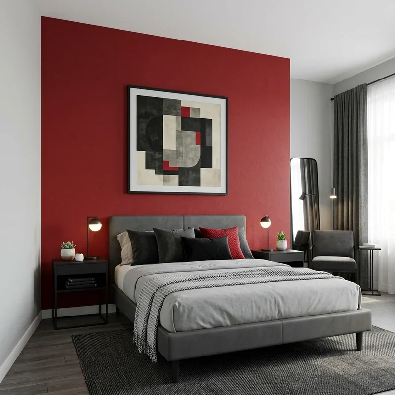 Red Black and Grey Bedroom Ideas