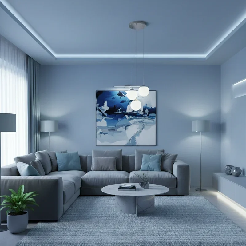 Light Blue and Grey Living Room Ideas
