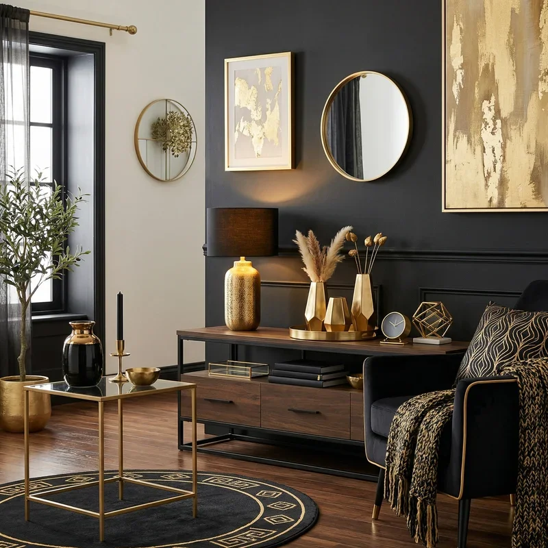 Black and Gold Room Ideas