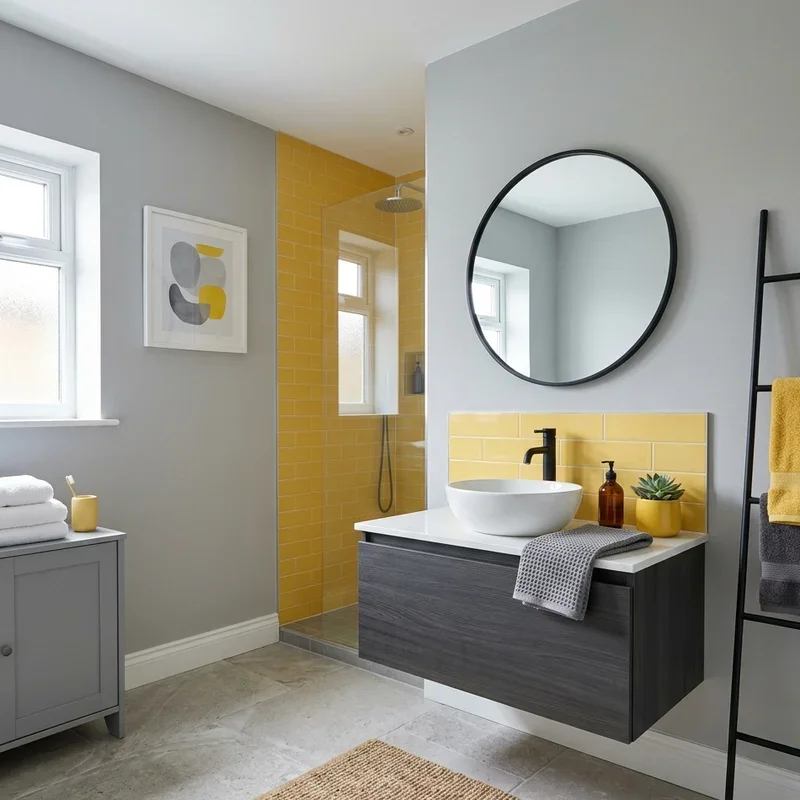 Grey and Yellow Bathroom Ideas