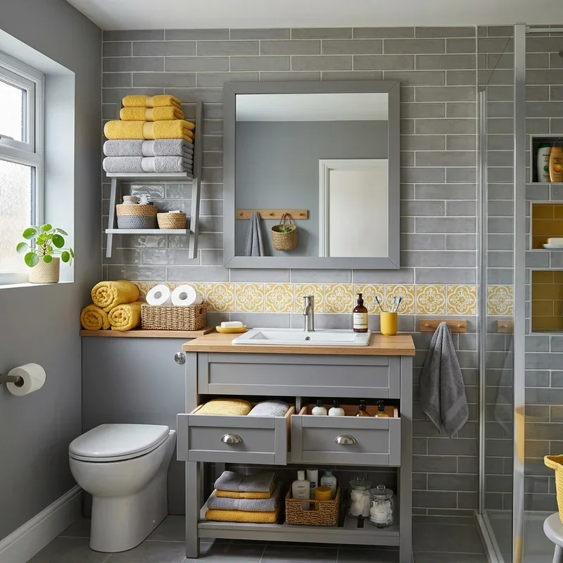 Grey and Yellow Bathroom Ideas