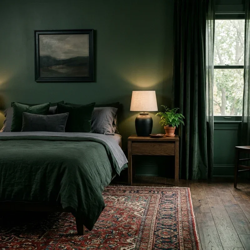 Moody Green Bedroom Ideas
