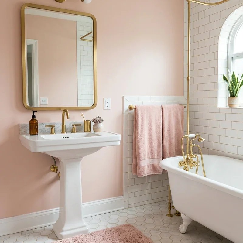 Pink and Gold Bathroom Ideas