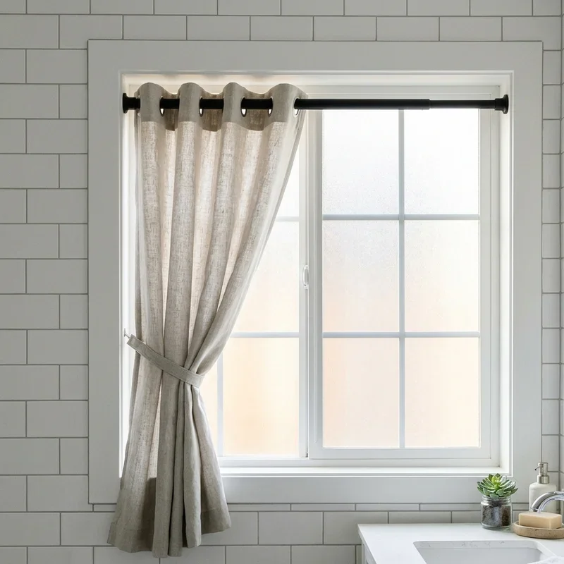 Modern Bathroom Window Curtain Ideas