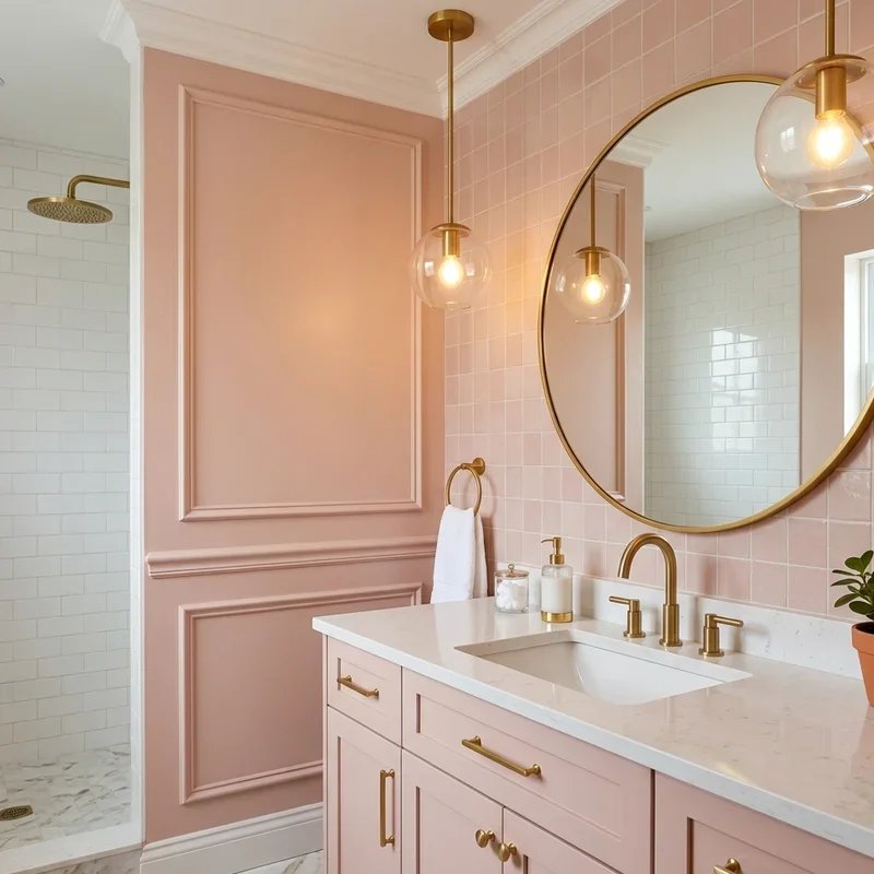 Pink and Gold Bathroom Ideas