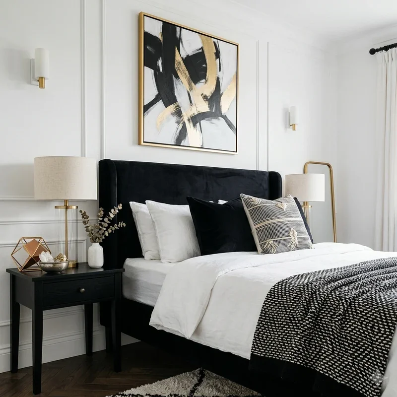Black White and Gold Bedroom Ideas