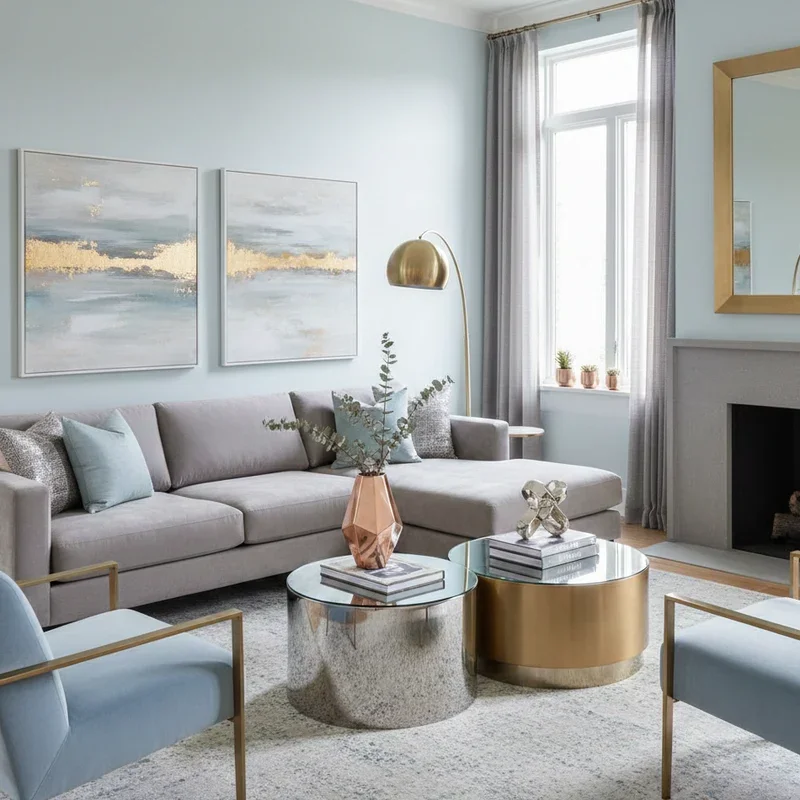 Light Blue and Grey Living Room Ideas