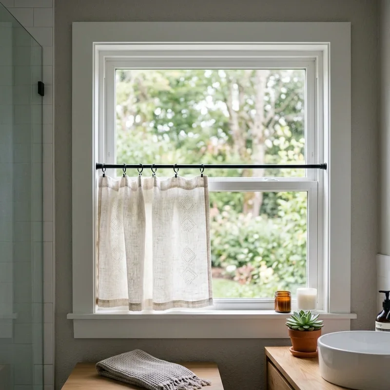 Modern Bathroom Window Curtain Ideas