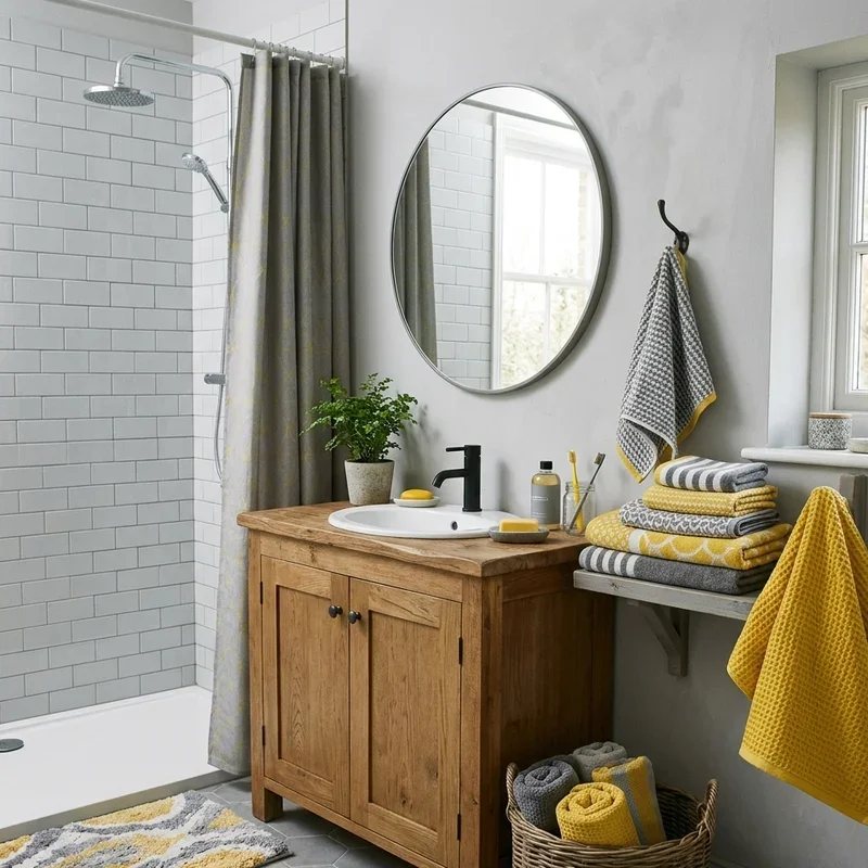 Grey and Yellow Bathroom Ideas