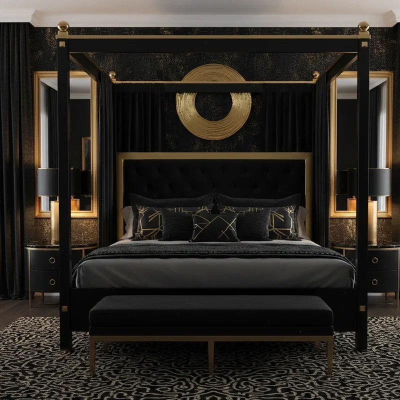 Black and Gold Bedroom Ideas