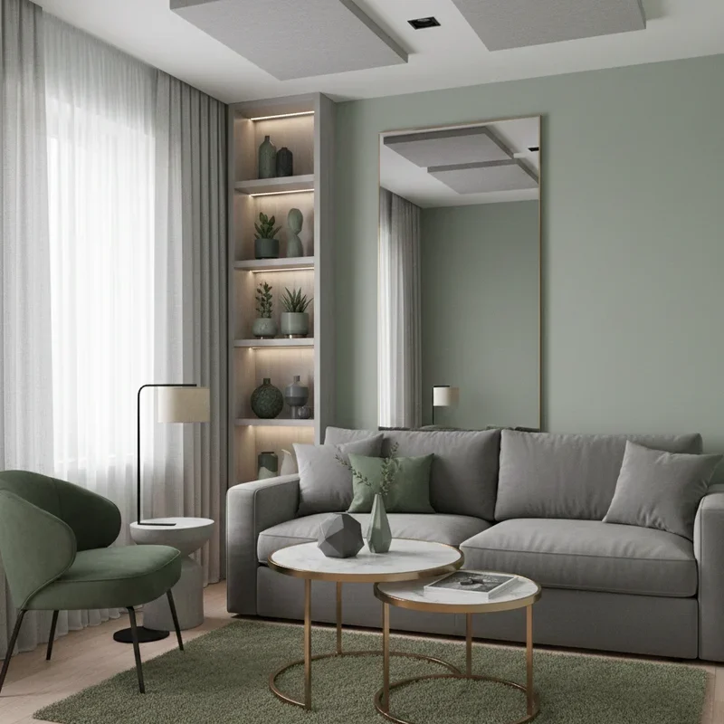 Green and Grey Living Room Ideas