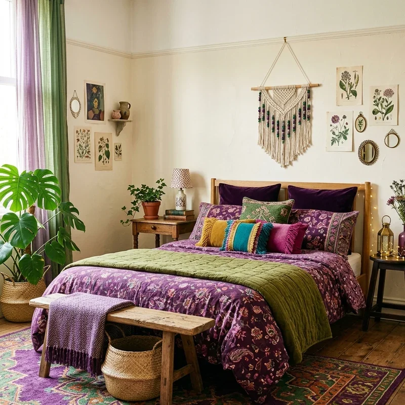 Purple and Green Bedroom Ideas