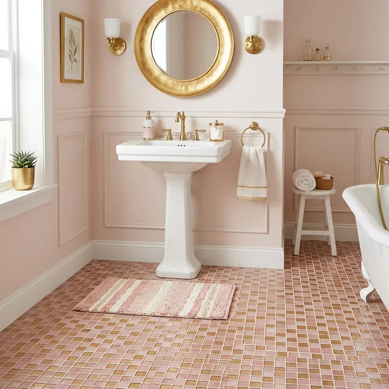 Pink and Gold Bathroom Ideas