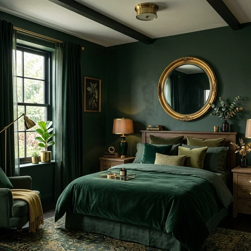 Moody Green Bedroom Ideas