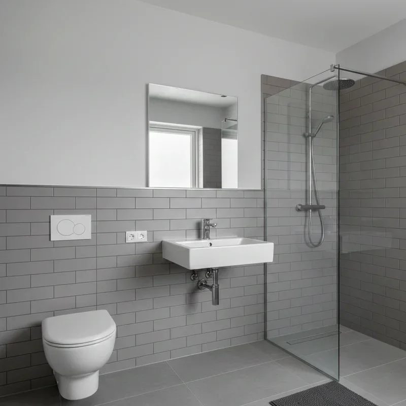 Grey Half Tiled Bathroom Ideas