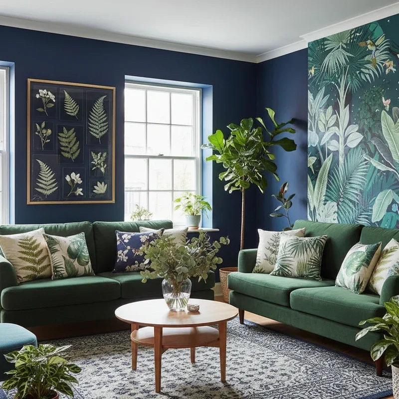 Navy Blue And Green Living Room Ideas