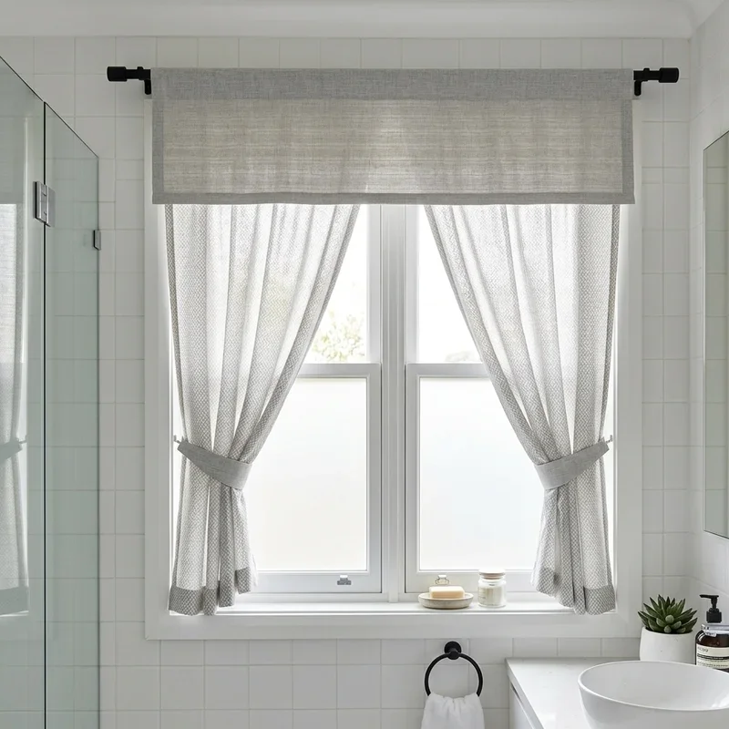 Modern Bathroom Window Curtain Ideas