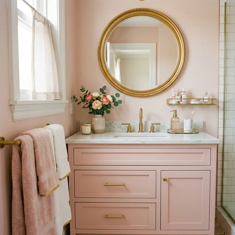 Pink and Gold Bathroom Ideas