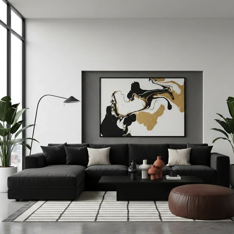 Black and White Living Room Ideas