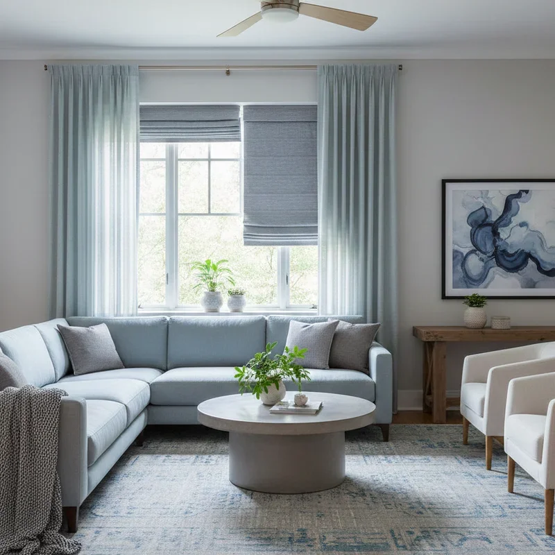 Light Blue and Grey Living Room Ideas