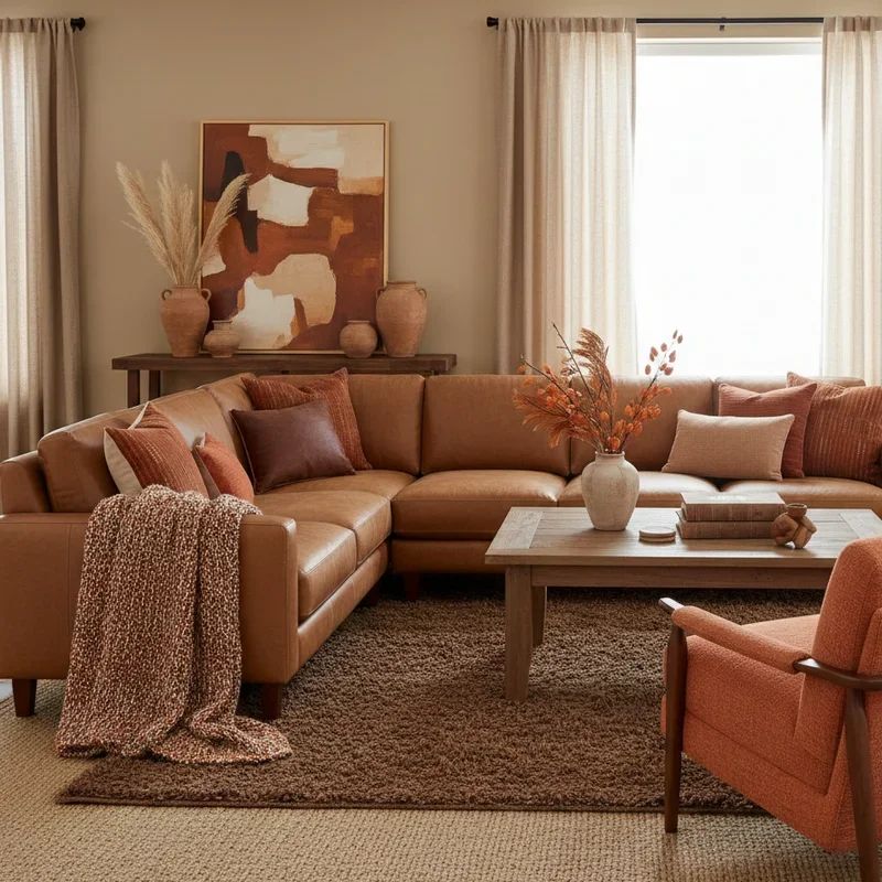 Brown Orange Living Room Ideas