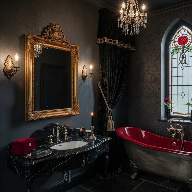16 Gothic Bathroom Ideas for a Dark and Dramatic Look