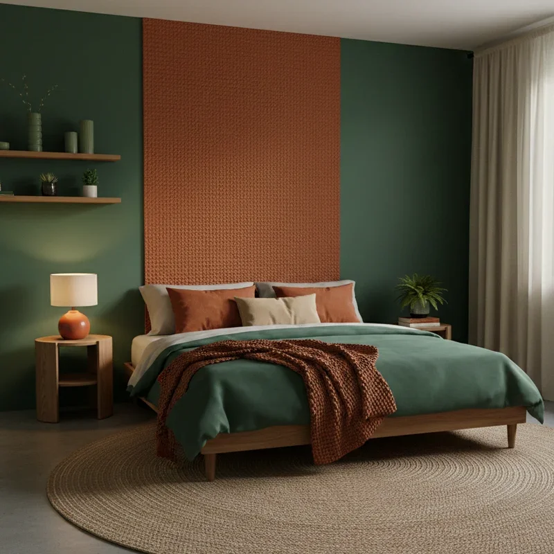 Green and Orange Bedroom Ideas