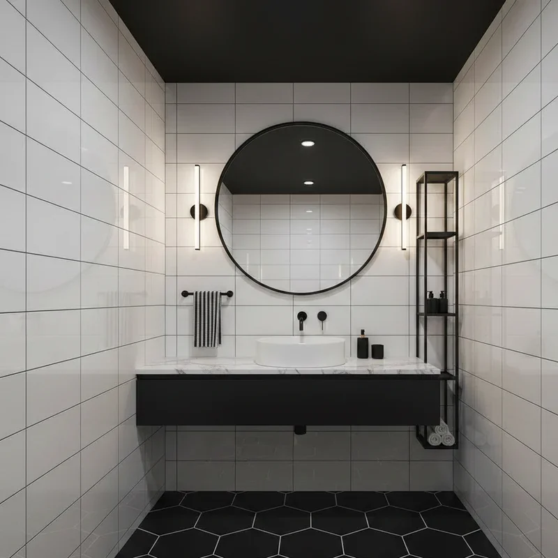 Black and White Powder Room Ideas