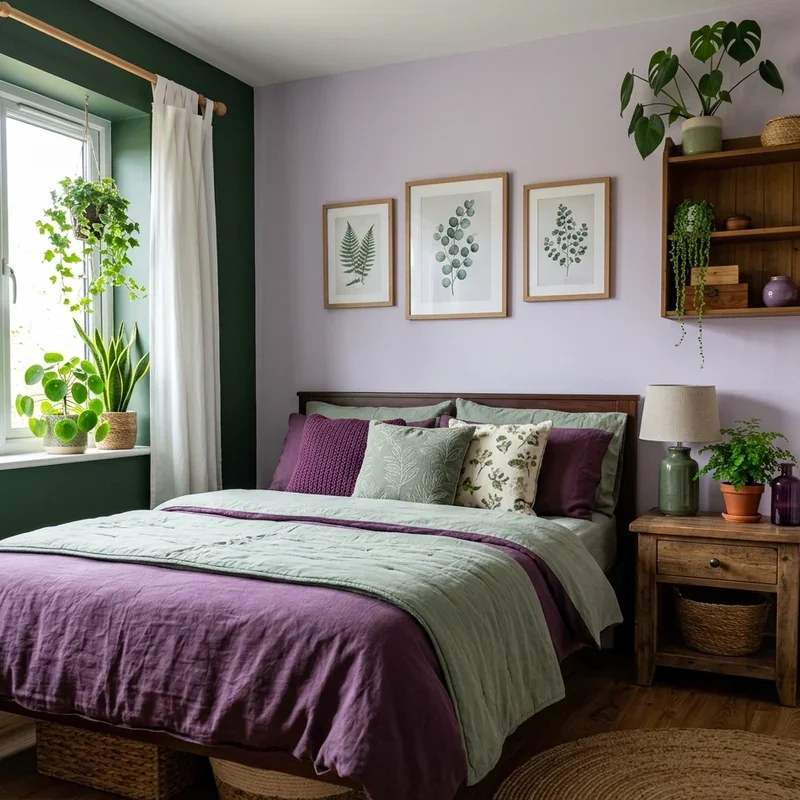 Purple and Green Bedroom Ideas