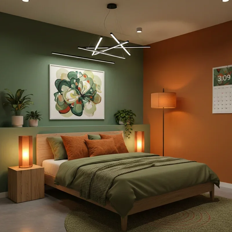 Green and Orange Bedroom Ideas