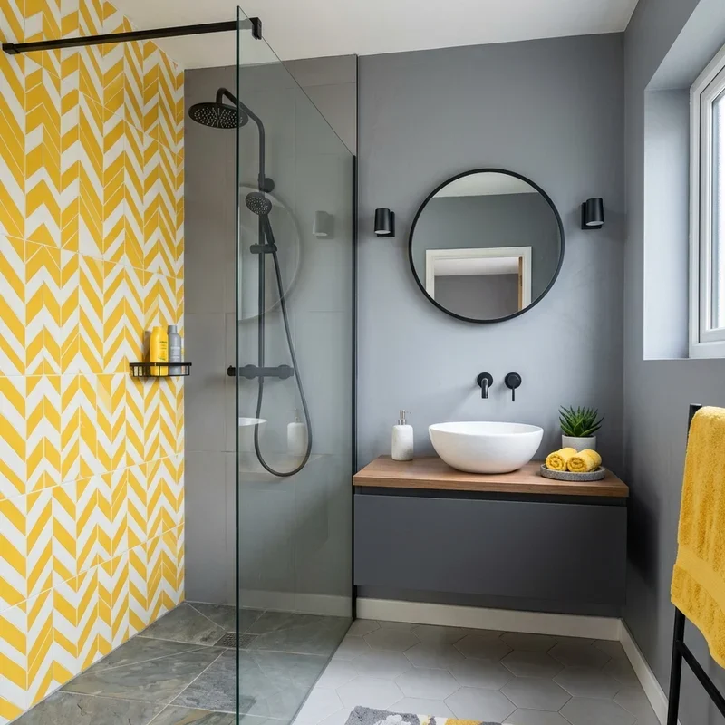 Grey and Yellow Bathroom Ideas