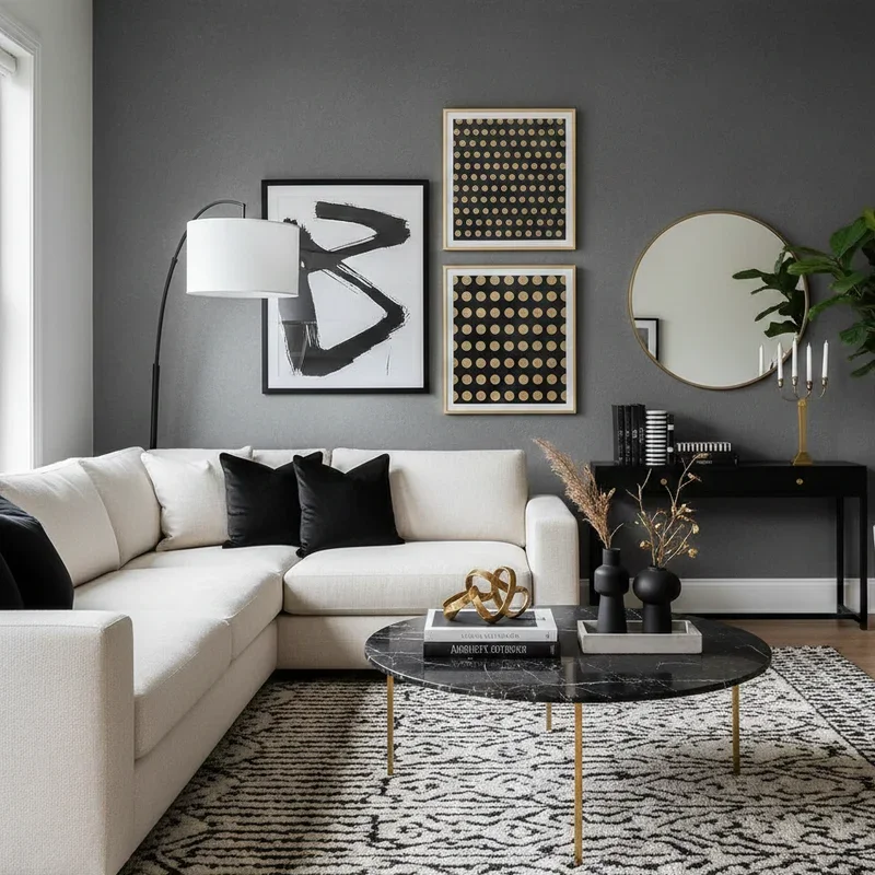 Black and White Living Room Ideas