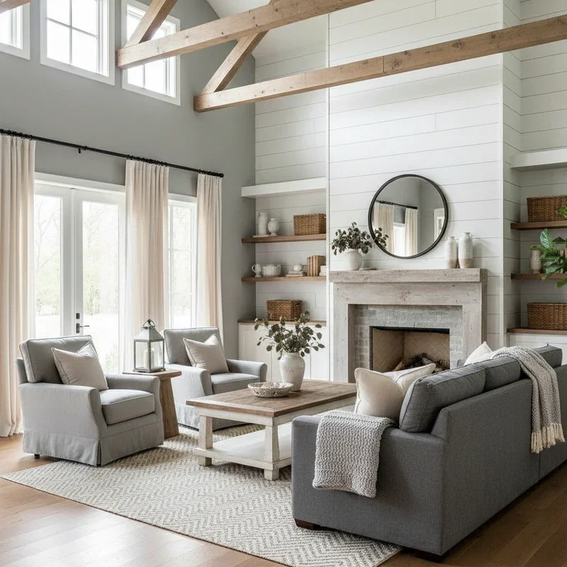 16 Grey Farmhouse Living Room Ideas with Cozy Charm