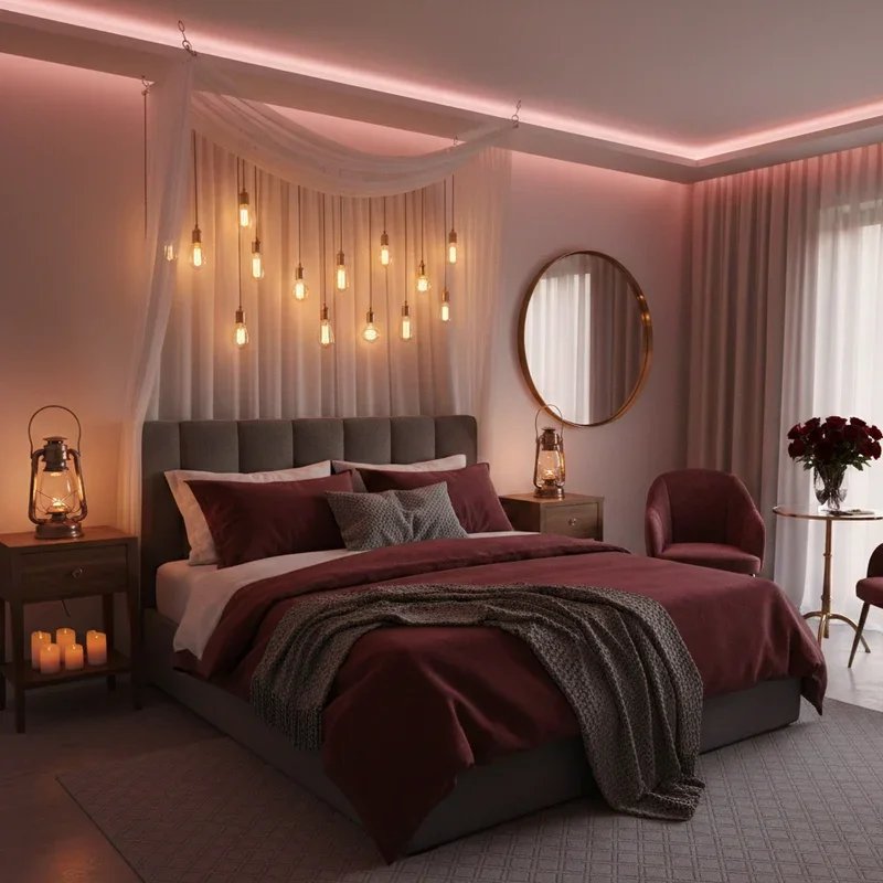 Burgundy and Grey Bedroom Ideas