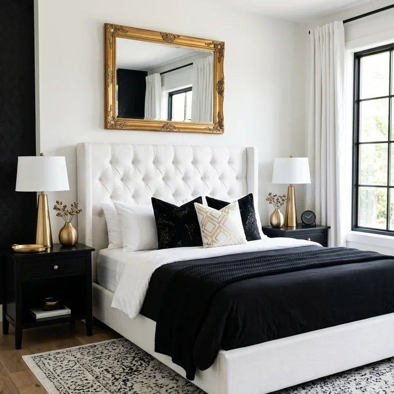 Black White and Gold Bedroom Ideas