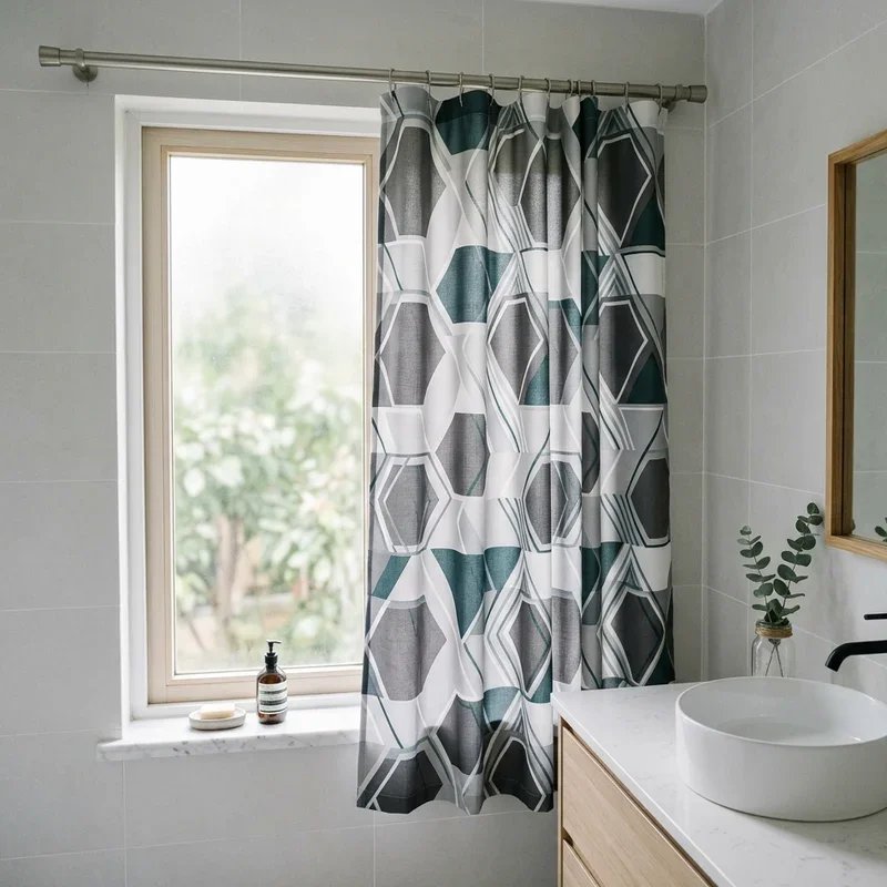 Modern Bathroom Window Curtain Ideas