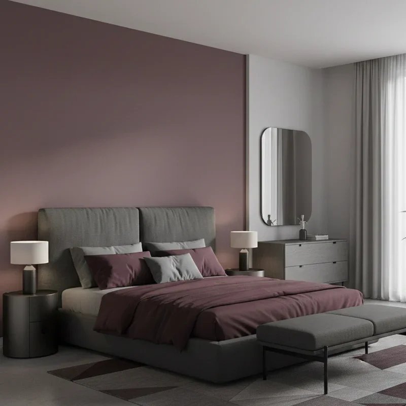 Burgundy and Grey Bedroom Ideas