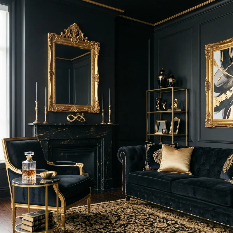Black and Gold Room Ideas