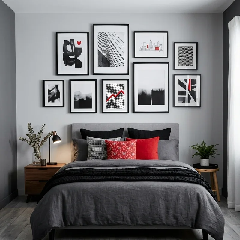 Red Black and Grey Bedroom Ideas