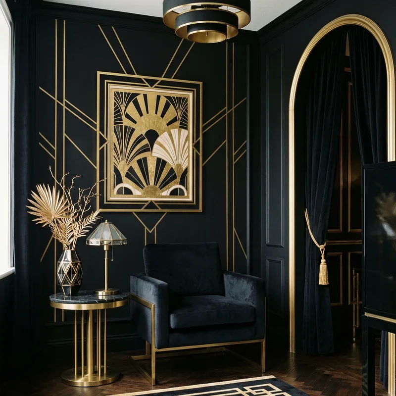 Black and Gold Room Ideas