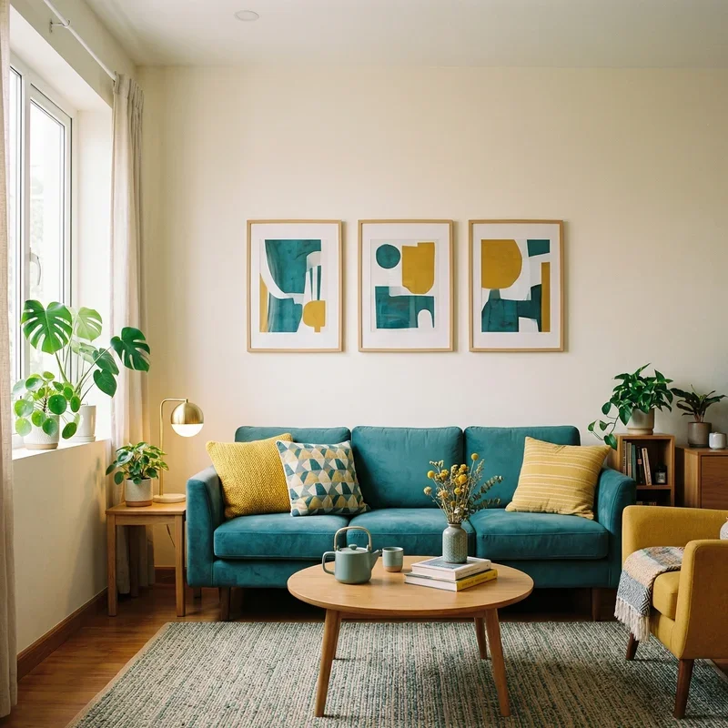 16 Teal and Yellow Living Room Ideas for Fresh Style